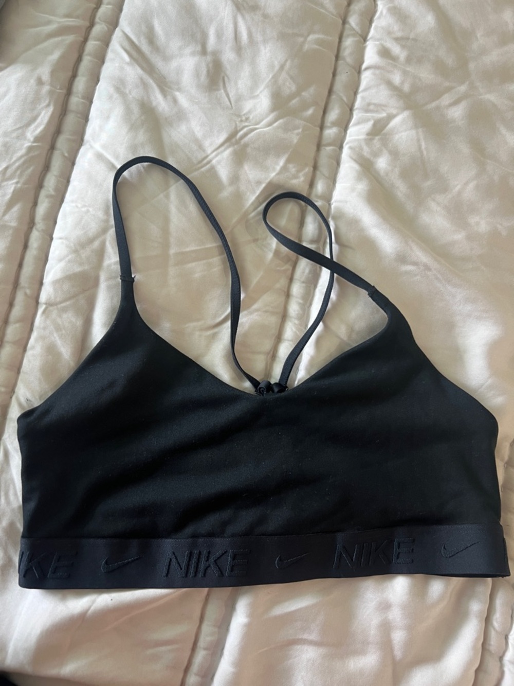 Nike Black Minimal Strappy Sports Bra